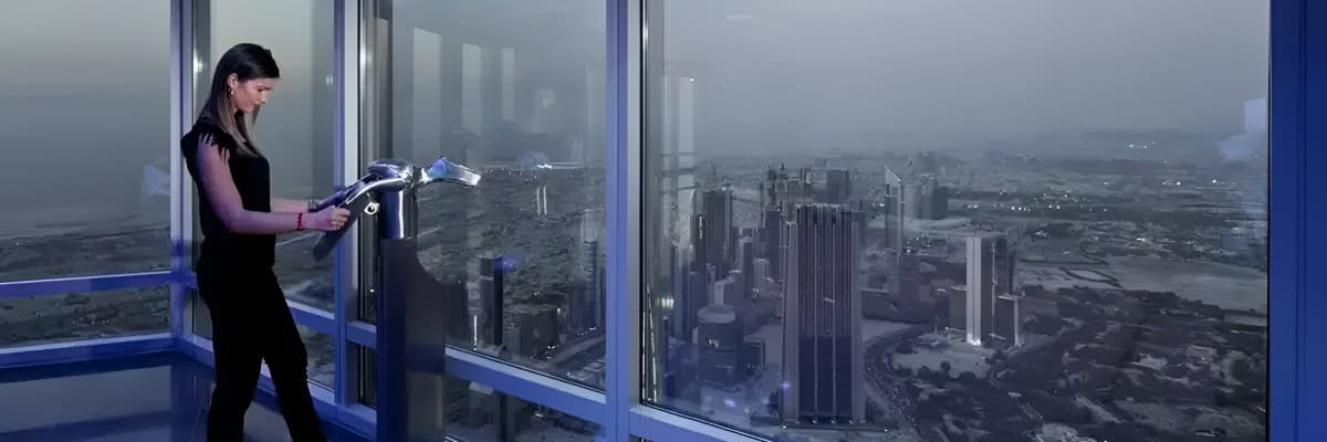 burj khalifa at the top at night