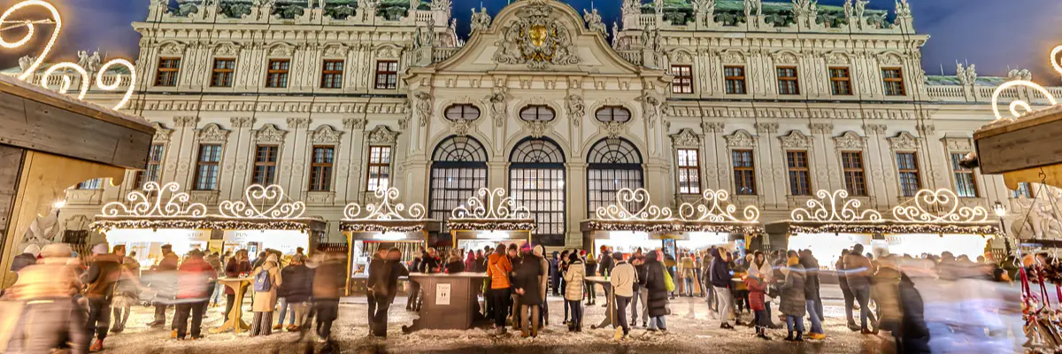 Exploring the Festive Christmas Market at Belvedere Palace.