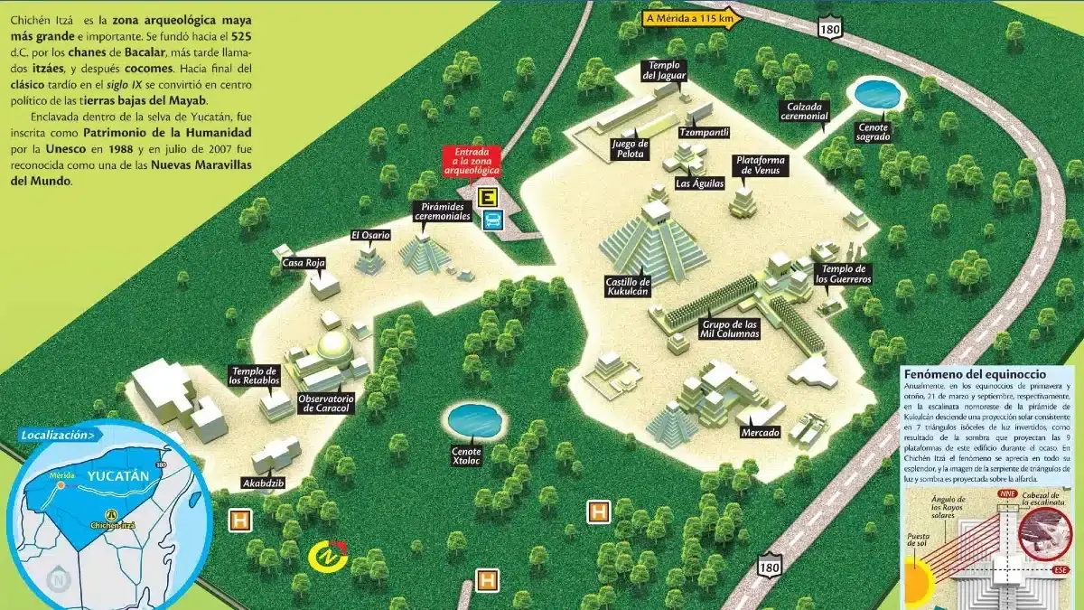 Chichen Itza Map|Chichen Itza