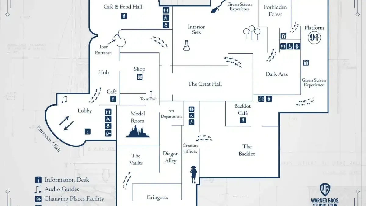 Map|Entrance of Harry Potter World London|Inside the Warner Bros Studio