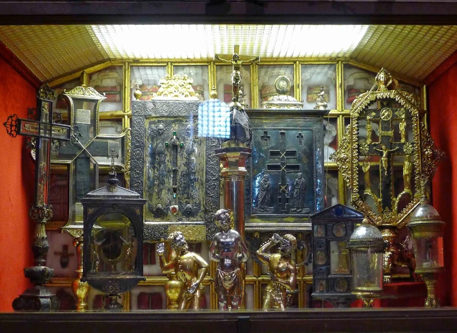 Where is the Treasury located within the Basilica