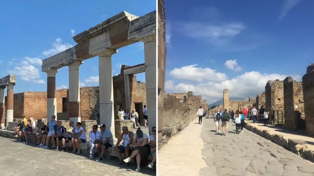 Crowds at Herculaneum vs Pompeii