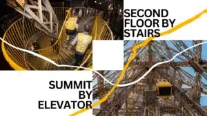 Second floor by stairs and summit by elevator