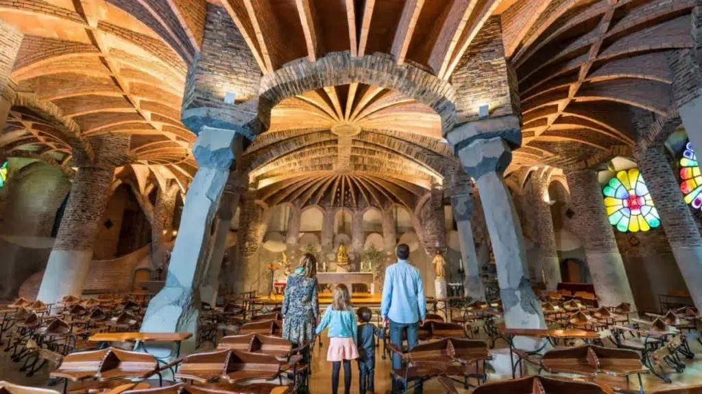 Gaudi’s Crypt inside la Sagrada Familia