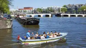 Open boat Amsterdam canal cruises
