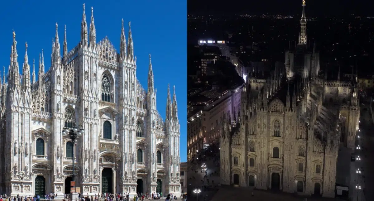Duomo di Milano day or night